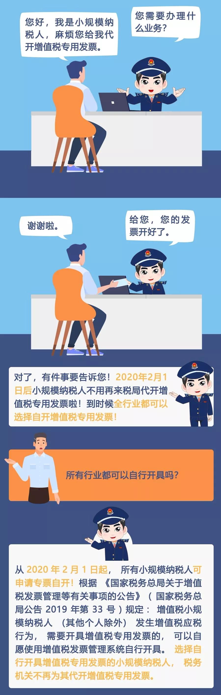 2020年2月1日后小規模納稅人全行業可以自開專票了